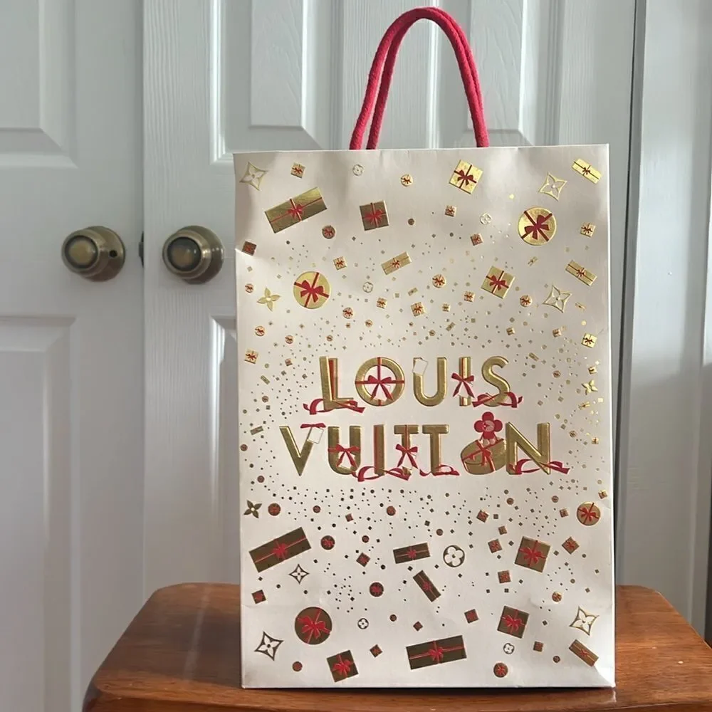Louis Vuitton Limited Edition Holiday Gift Bag with bows